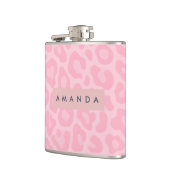 Personalized Soft Pink Leopard Print フラスク (左)