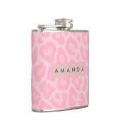 Personalized Soft Pink Leopard Print フラスク (右)