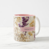 Personalized Soft Wildflower Meadow Floral ツートーンマグカップ (正面右)