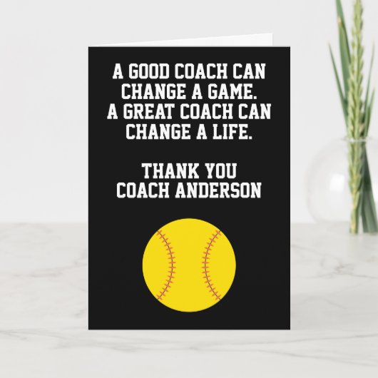 Personalized Softball Coach From Team Players カード (正面)