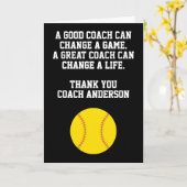 Personalized Softball Coach From Team Players カード (黄色い花)