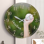 Personalized Softball Pitcher Custom Name ラージ壁時計