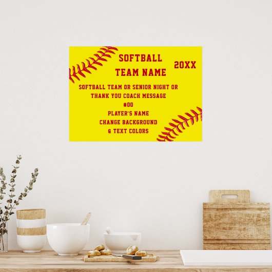 Personalized, Softball Senior Night Posters, Team ポスター (キッチン)