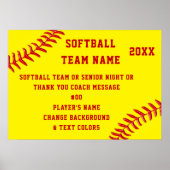 Personalized, Softball Senior Night Posters, Team ポスター (正面)