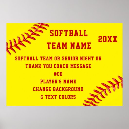 Personalized, Softball Senior Night Posters, Team ポスター (正面)