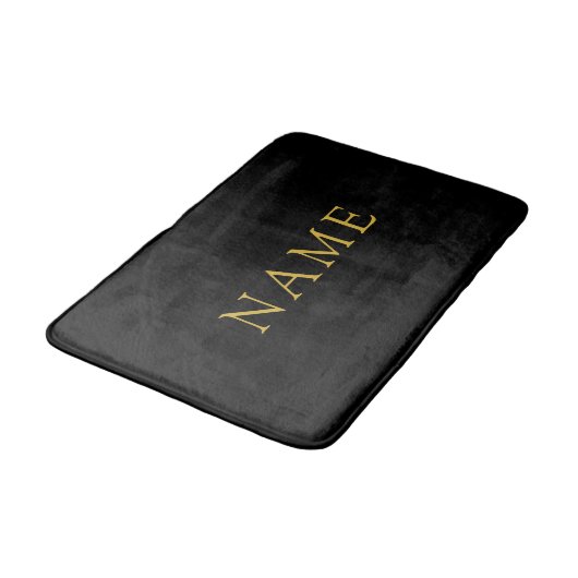 Personalized Solid Black Bath Mat with Custom Name バスマット (アングル)