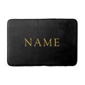 Personalized Solid Black Bath Mat with Custom Name バスマット (正面)