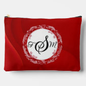 Personalized Solid Red Cosmetic Bag アクセサリーポーチ (正面)
