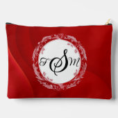 Personalized Solid Red Cosmetic Bag アクセサリーポーチ (裏面)