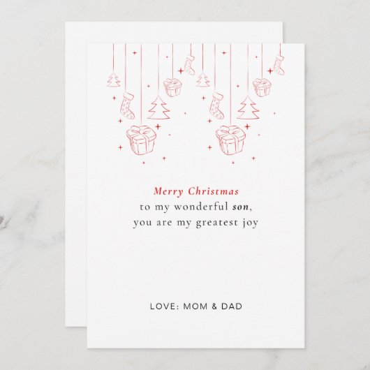 Personalized Son Christmas Card シーズンカード (正面/裏面)