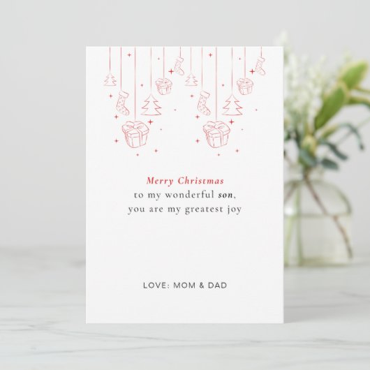 Personalized Son Christmas Card シーズンカード (スタンド正面)