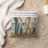 Personalized Son & Daughter Pillow – Family Love G クッション (ブランケット)