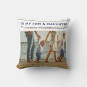 Personalized Son & Daughter Pillow – Family Love G クッション (正面)