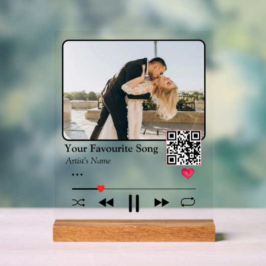 Personalized Song Code Night Light Romantic Couple アクリルサイン (ニュートラル)