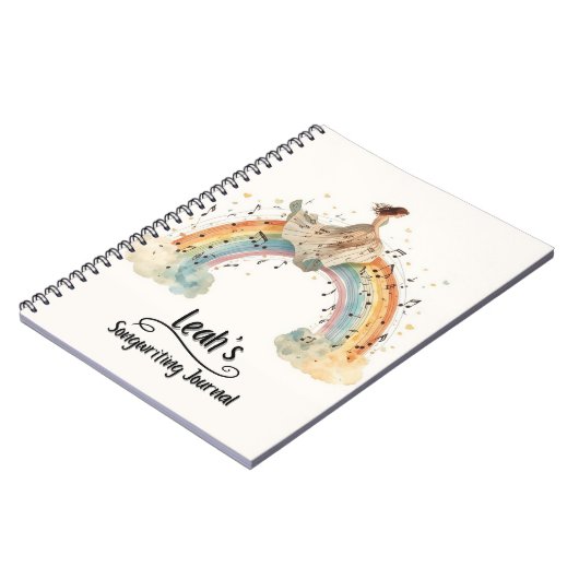 PERSONALIZED Songwriting Journal, Spiral Bound ノートブック (左側)
