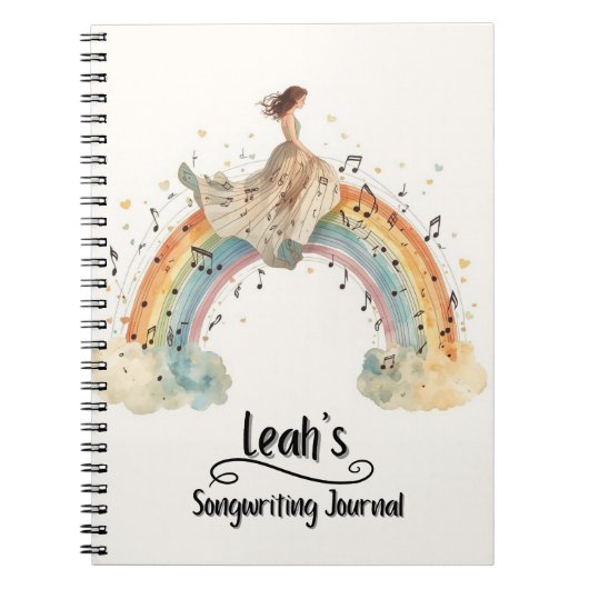 PERSONALIZED Songwriting Journal, Spiral Bound ノートブック (正面)