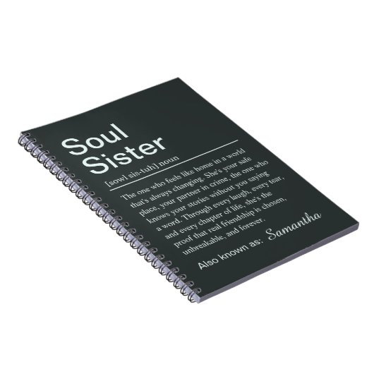 Personalized Soul Sister Definition ノートブック (右側)