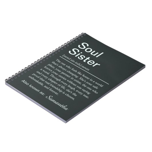 Personalized Soul Sister Definition ノートブック (左側)