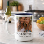 Personalized Soul Sisters BFF Photo Mug ツートーンマグカップ