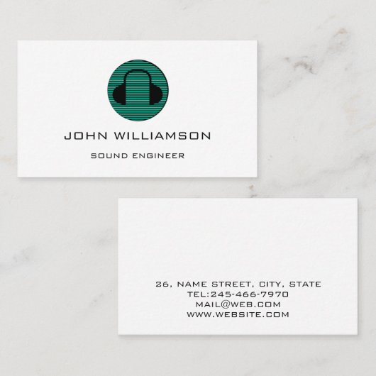 Personalized Sound Engineer Audio Engineering 名刺 (正面/裏面)