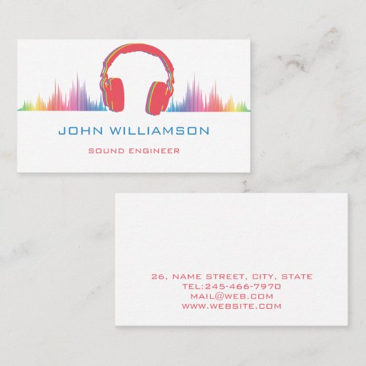 Personalized Sound Engineer Audio Engineering 名刺 (正面/裏面)