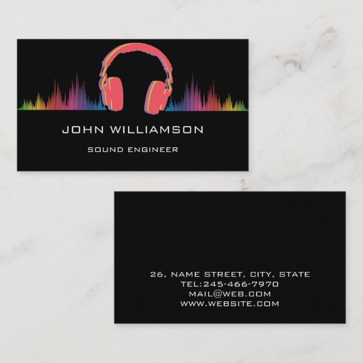 Personalized Sound Engineer Audio Engineering 名刺 (正面/裏面)