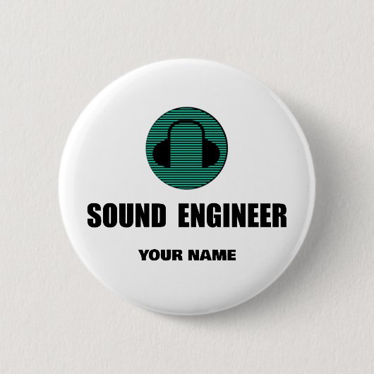Personalized Sound Engineer Audio Engineering 缶バッジ (正面)