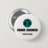 Personalized Sound Engineer Audio Engineering 缶バッジ (正面&裏面)