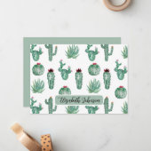 Personalized Southwest Cactus Botanical Note Card ノートカード (正面/裏面インサイチュ)