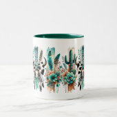 Personalized Southwestern Style Cowgirl Design  ツートーンマグカップ (中央)