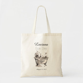 Personalized Spa Day Tote Bag - Custom Name トートバッグ