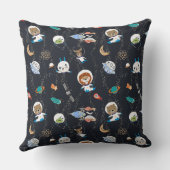 Personalized Space Animals Throw Pillow クッション (裏面)