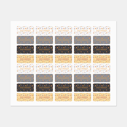 Personalized Space Name Labels neutral Set ラベル (シート)