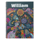 Personalized Space Name Poster for Kids  ノートブック (正面)