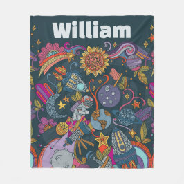 Personalized Space Name Poster for Kids  フリースブランケット