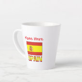 Personalized Spain Flag Heritage Design Small カフェラテマグ (左アングル)
