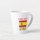 Personalized Spain Flag Heritage Design Small カフェラテマグ (右アングル)