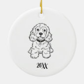 Personalized Spaniel Dog Christmas セラミックオーナメント (裏面)