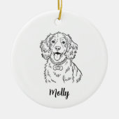 Personalized Spaniel Dog Christmas セラミックオーナメント (正面)