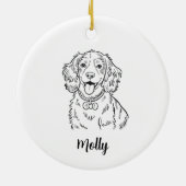 Personalized Spaniel Dog Christmas セラミックオーナメント (裏面)