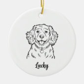 Personalized Spaniel Dog Christmas セラミックオーナメント (正面)