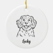 Personalized Spaniel Dog Christmas セラミックオーナメント (裏面)
