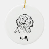 Personalized Spaniel Dog Christmas セラミックオーナメント (正面)