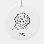 Personalized Spaniel Dog Christmas セラミックオーナメント (裏面)