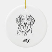 Personalized Spaniel Dog Christmas セラミックオーナメント (裏面)