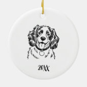 Personalized Spaniel Dog Christmas セラミックオーナメント (裏面)