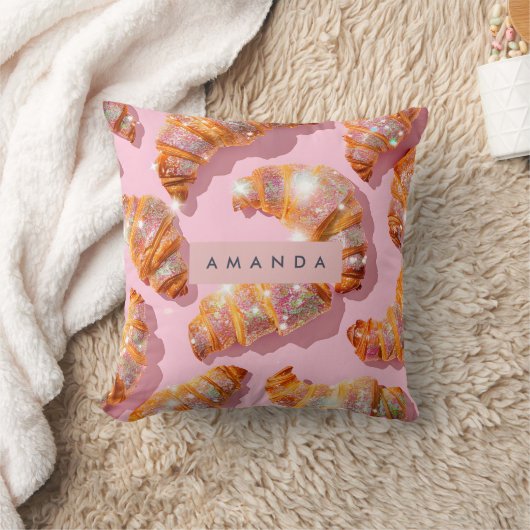 Personalized Sparkle Croissant Style クッション (ブランケット)