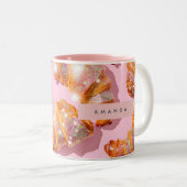 Personalized Sparkle Croissant Style ツートーンマグカップ (正面右)