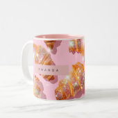 Personalized Sparkle Croissant Style ツートーンマグカップ (正面左)