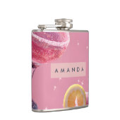 Personalized Sparkle Glam Pink Cocktail  フラスク (右)